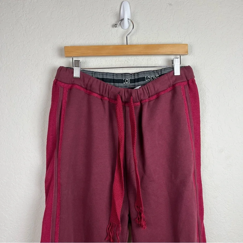 NEW NWT LOEWE Bi-Color Joggers In Burgundy Sweatpants